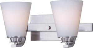 Conical 13' 2 Light Bath Vanity Light in Satin Nickel