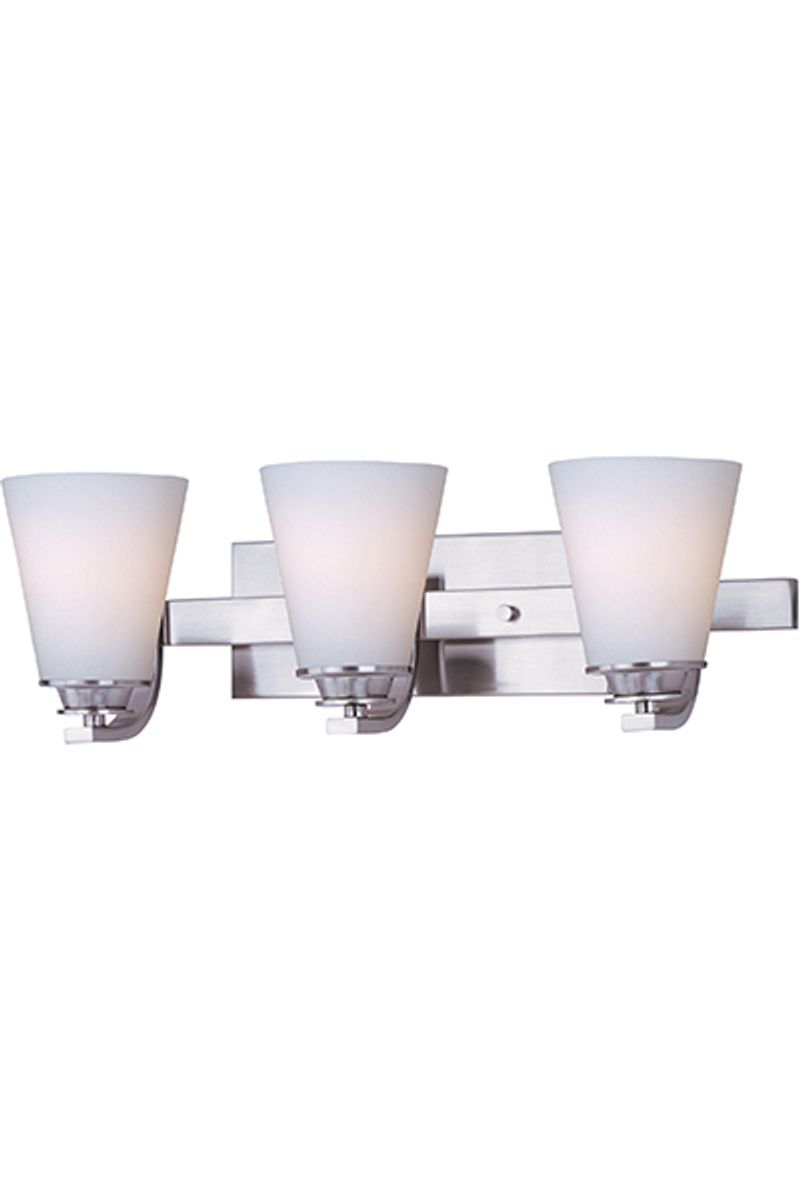 Conical 19' 3 Light Bath Vanity Light in Satin Nickel
