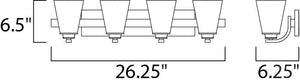Conical 26.25' 4 Light Vanity Lighting in Satin Nickel