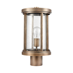Brison 1 Light Post Mount in Vintage Brass