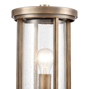 Brison 1 Light Post Mount in Vintage Brass
