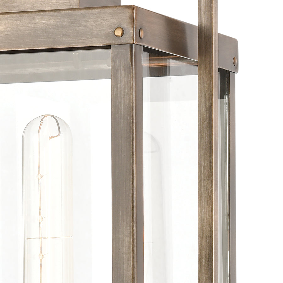 Crested Butte 23' 1 Light Post Mount in Vintage Brass