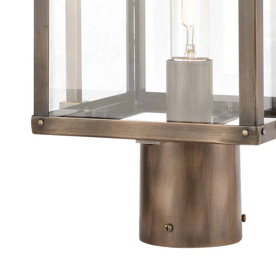 Crested Butte 23' 1 Light Post Mount in Vintage Brass