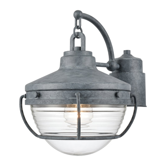 Eastport 12" 1 Light Post Mount in Aged Zinc