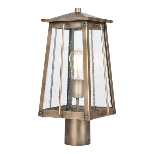 Kirkdale 17" 2 Light Post Mount in Vintage Brass