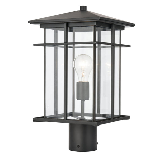 Oak Park 17" 1 Light Post Mount in Matte Black