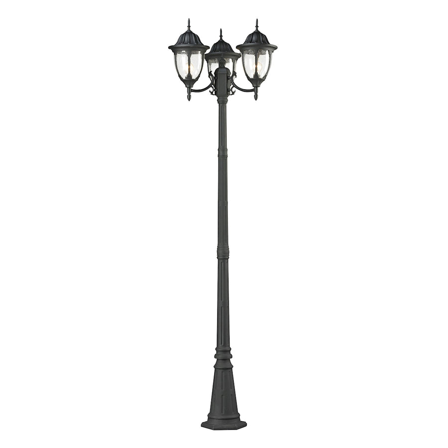 Central Square 3 Light Post Mount in Textured Matte Black