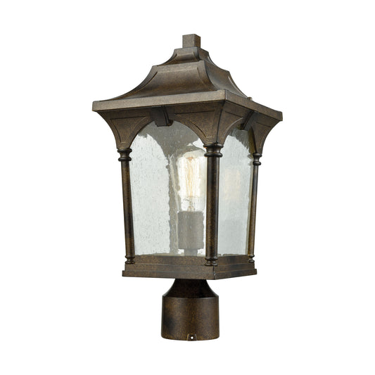 Loringdale 1 Light Post Mount in Hazelnut Bronze