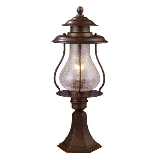 Wikshire 1 Light Post Mount in Coffee Bronze