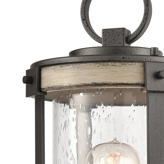 Crenshaw 1 Light Post Mount in Anvil Iron