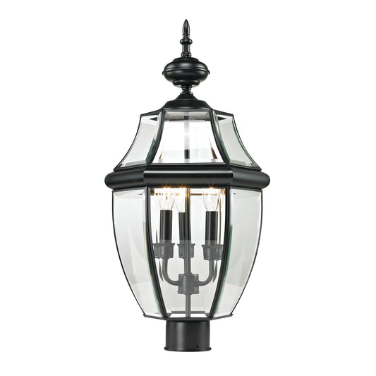 Ashford 13" 3 Light Post Mount in Black