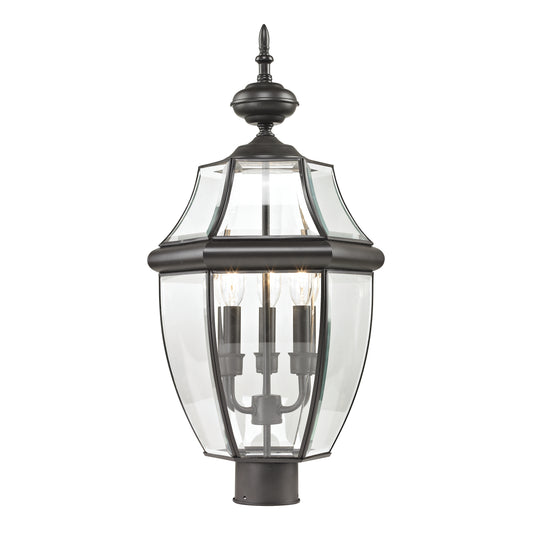 Ashford 13" 3 Light Post Mount in Oil Rubbed Bronze