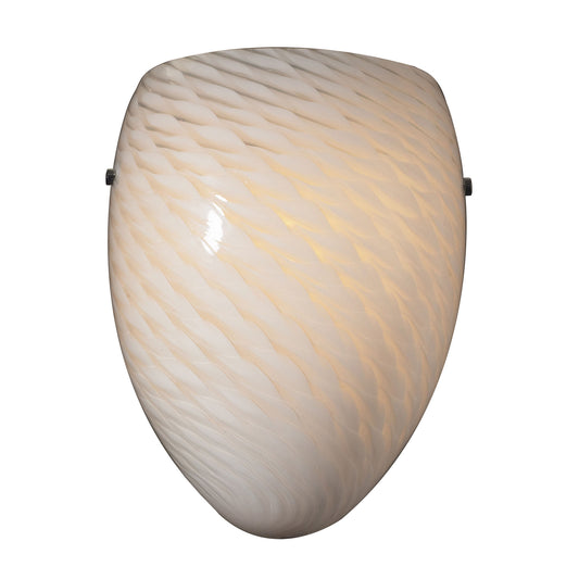 Arco Baleno 10" 1 Light Sconce in White Swirl Glass & Satin Nickel