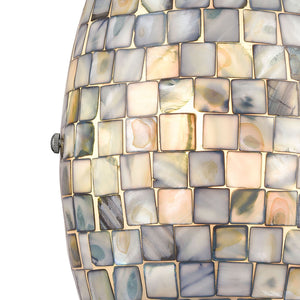 Capri 8' 1 Light Sconce in Grey Capiz Shade & Satin Nickel