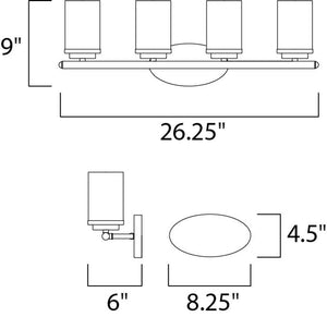 Corona 26.25' 4 Light Vanity Lighting in Oil Rubbed Bronze