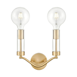 Celsius 11' 2 Light Sconce in Satin Brass