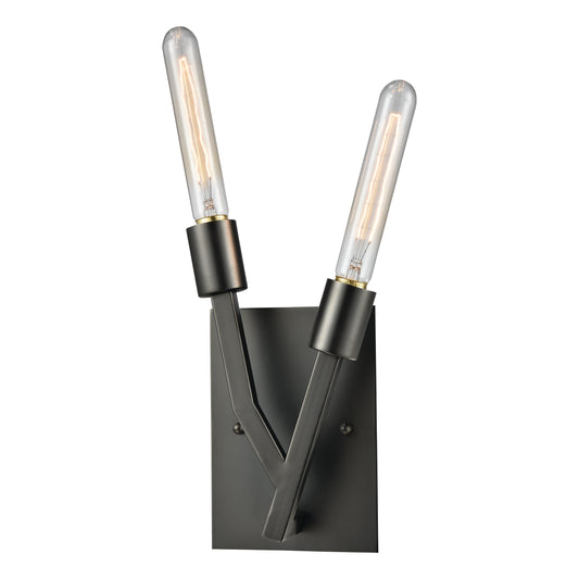 Free Form 11" 2 Light Sconce in Dark Graphite