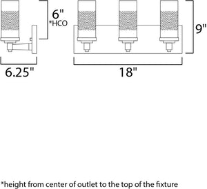 Crescendo 18' 3 Light Vanity Lighting in Satin Nickel