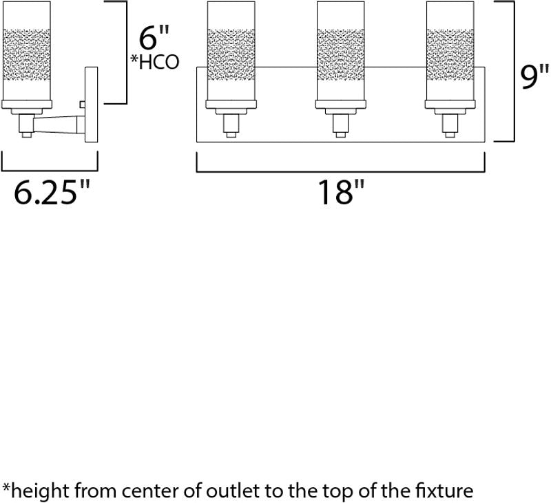Crescendo 18' 3 Light Vanity Lighting in Satin Nickel