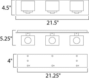 Cubic 21.5' 3 Light Vanity Lighting in Polished Chrome