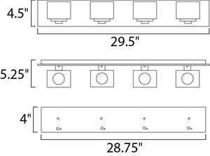 Cubic 29.5' 4 Light Vanity Lighting in Polished Chrome