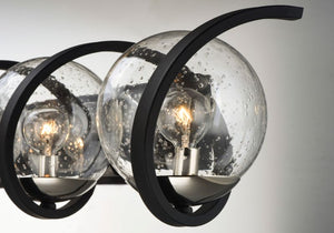 Curlicue 49.25' 5 Light Vanity Lighting in Black and Polished Nickel