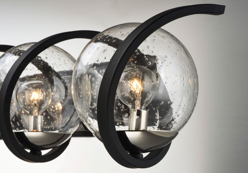 Curlicue 49.25' 5 Light Vanity Lighting in Black and Polished Nickel