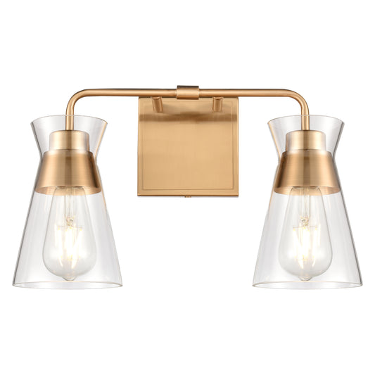 Brookville 15" 2 Light Vanity Light in Burnished Brass