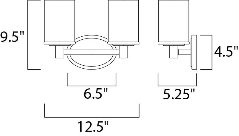 Cylinder 12.5' 2 Light Vanity Lighting in Satin Nickel