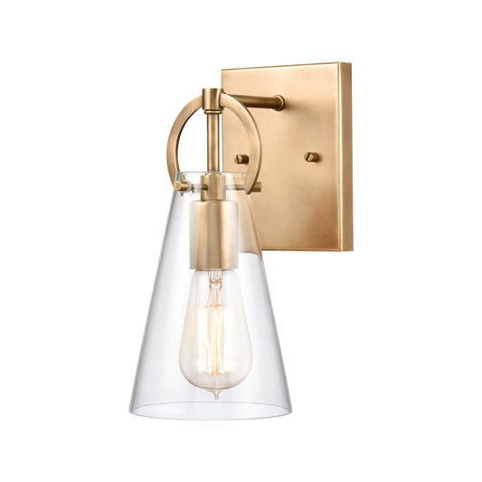 Gabby 4.75" 1 Light Vanity Light in Clear Glass & Brass