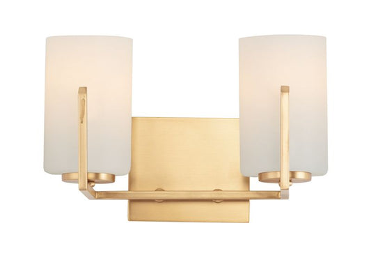Dart 12.5" 2 Light Bath Vanity Light in Satin Brass