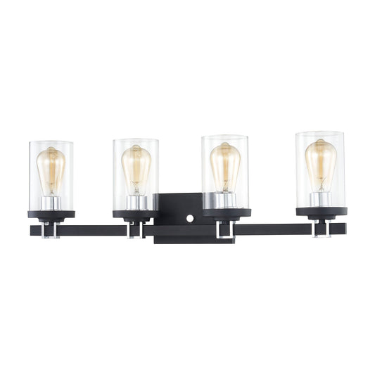 Holdfast 28" 4 Light Vanity Light in Chrome & Charcoal