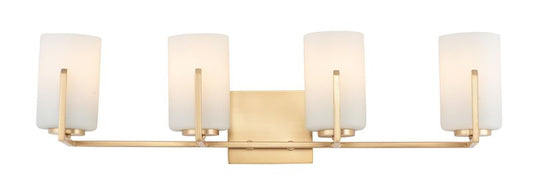 Dart 29.75" 4 Light Bath Vanity Light in Satin Brass