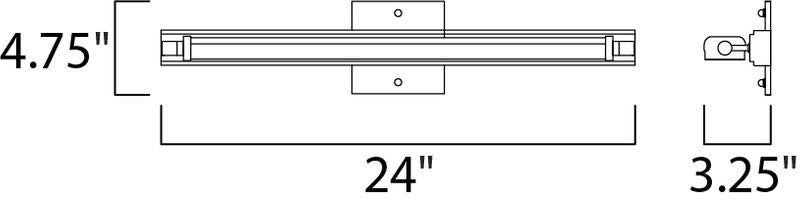 Director 24' Single Light Vanity Lighting in Polished Chrome
