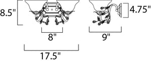 Elegante 17.5' 2 Light Vanity Lighting Wall Sconce in Oil Rubbed Bronze