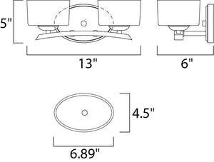 Elle 13' 2 Light Vanity Lighting in Polished Chrome