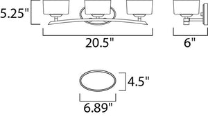 Elle 20.5' 3 Light Vanity Lighting in Polished Chrome
