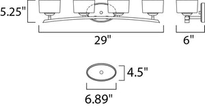 Elle 29' 4 Light Vanity Lighting in Polished Chrome