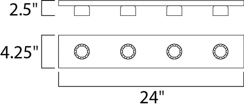 Essentials - 445x 24' 4 Light Vanity Lighting in Polished Chrome