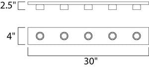 Essentials - 445x 30' 5 Light Vanity Lighting in Polished Chrome