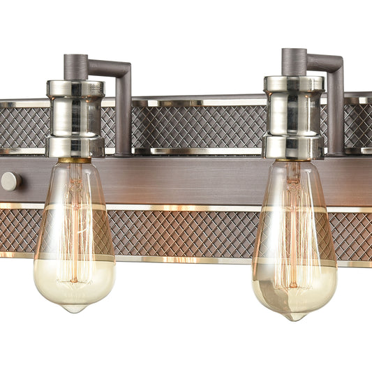 Gridiron 29" 4 Light Vanity Light in Weathered Zinc