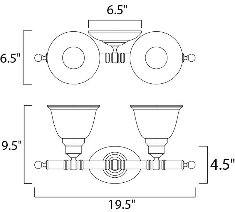 Essentials - 714x 19.5' 2 Light Vanity Lighting Wall Sconce in Satin Nickel