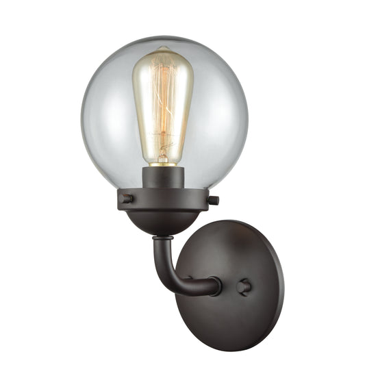 Beckett 6" 1 Light Vanity Light in Clear Glass & Oil Rubbed Bronze