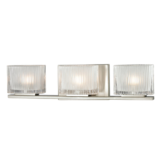 Chiseled Glass 20" 3 Light Vanity Light in Brushed Nickel