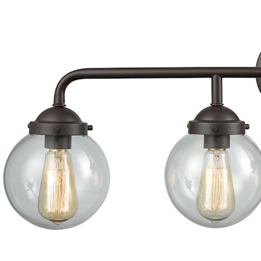 Beckett 33" 4 Light Vanity Light in Clear Glass & Oil Rubbed Bronze