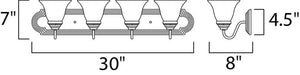 Essentials - 801x 30' 4 Light Vanity Lighting in Polished Chrome