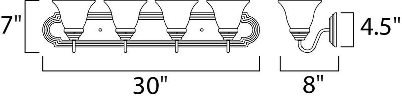 Essentials - 801x 30' 4 Light Vanity Lighting in Polished Chrome
