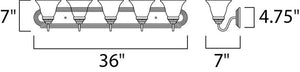 Essentials - 801x 36' 5 Light Vanity Lighting in Polished Chrome