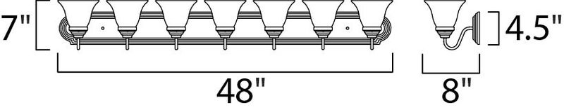 Essentials - 801x 48' 7 Light Vanity Lighting in Polished Chrome