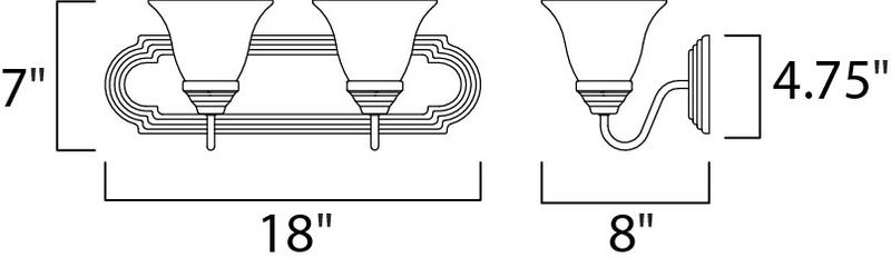 Essentials - 801x 18' 2 Light Wall Sconce in Satin Nickel